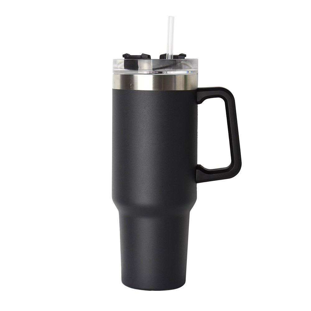 40oz Stainless Steel Tumbler with Handle & Straw