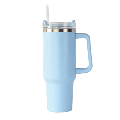 40oz Stainless Steel Tumbler with Handle & Straw