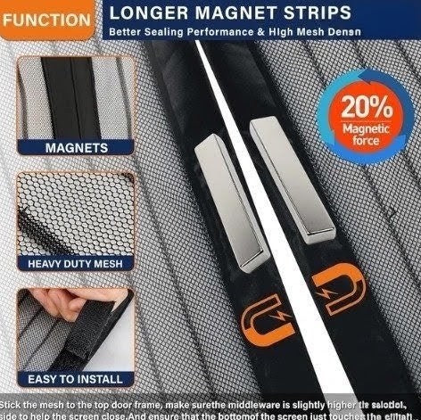 Mosquito Magic Mesh Door Magnetic Auto Closing Insect