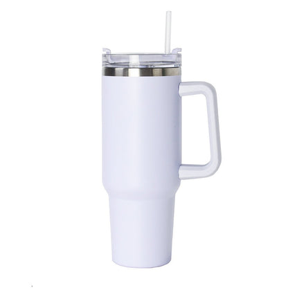40oz Stainless Steel Tumbler with Handle & Straw