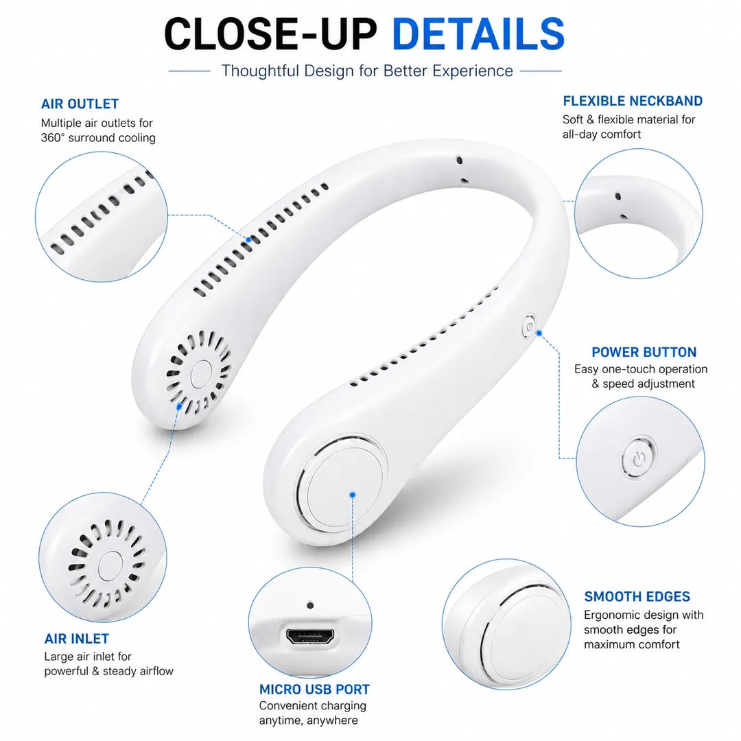 Mini Neck Portable Rechargeable Air Cooler