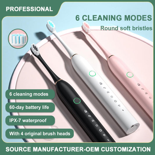 Rechargeable Toothbrush With 2 Extra Heads