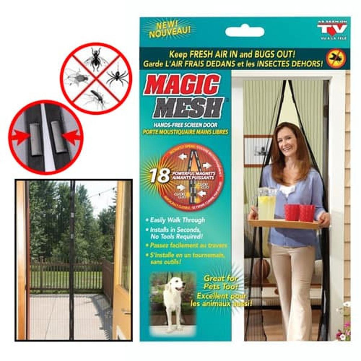 Mosquito Magic Mesh Door Magnetic Auto Closing Insect