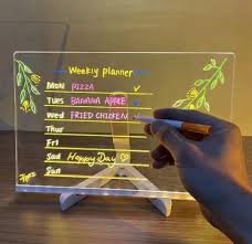 LED Note Board With Colors Acrylic Dry Erase Board With Light