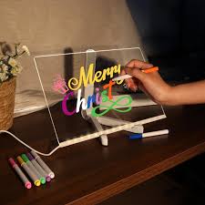 LED Note Board With Colors Acrylic Dry Erase Board With Light