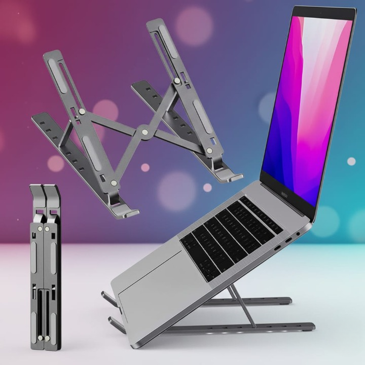 Folding Adjustable Steel Laptop Stand