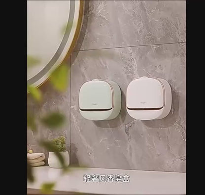 Wall-Mounted Flip-Cover Soap Holder